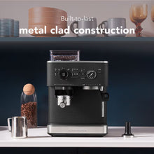 Load image into Gallery viewer, Semi Automatic Espresso Machine with Burr Grinder - Cast Iron Black