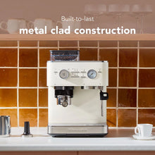 Load image into Gallery viewer, Semi Automatic Espresso Machine with Burr Grinder - Porcelain White