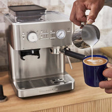 Load image into Gallery viewer, Semi Automatic Espresso Machine with Burr Grinder - Brushed Stainless Steel