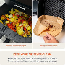 Load image into Gallery viewer, Nutricook 150Pcs Disposable Air fryer Liner for Dual basket air fryers, Water-proof Baking Paper - 22cm