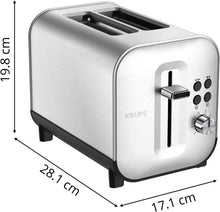 Load image into Gallery viewer, Krups Electric Toaster with 2 Slots - Stainless Steel