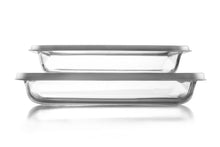 Load image into Gallery viewer, Ibili Glass Rectangular dish with Lids, 2 sizes, top view.