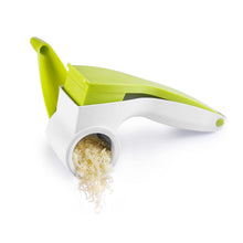 Load image into Gallery viewer, Ibili Rotary Cheese Grater - White & Green, lifestyle image.