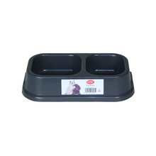 Load image into Gallery viewer, Gab Plastic Pet Food Bowl with 2 Cavities, Small - Available in Several Colors