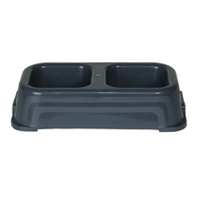 Load image into Gallery viewer, Gab Plastic Pet Food Bowl with 2 Cavities, Large - Available in Several Colors