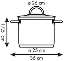 Load image into Gallery viewer, Tescoma Vision Stainless Steel Deep Pot with Glass Cover - 9 Liters, 24cm