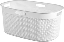 Load image into Gallery viewer, Curver Filo Laundry Basket with Dots - 45 Liters, White