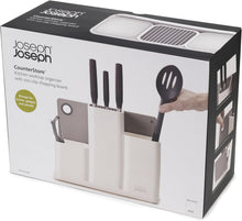 Load image into Gallery viewer, Joseph Joseph Counterstore100 Utensil Pot & Chopping Board Set- Stainless Steel, 13 x 30.8 x 22.7 cm