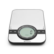 Load image into Gallery viewer, Brabantia Profile Digital Kitchen Scales, Rectangular, with Timer - Matt Steel