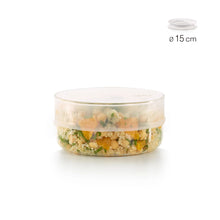 Load image into Gallery viewer, Lekue Reusable Flexible Silicone Lid, 15 - 18cm Diameter - Translucent White