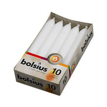 Load image into Gallery viewer, Bolsius Box of 10 Table Candles 170/20mm - White.