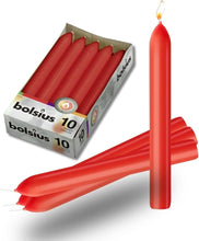 Load image into Gallery viewer, Bolsius Box of 10 Table Candles 170/20mm - Red.