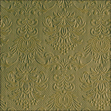Load image into Gallery viewer, Ambiente Embossed Napkins Elegance Olive Green - Large.