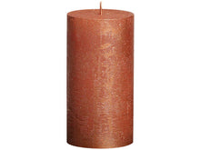 Load image into Gallery viewer, Bolsius Shimmer Medium Rustic Pillar Candle, Copper - 130/68mm.
