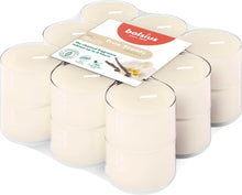 Load image into Gallery viewer, Bolsius True Scents Vanilla Tealight Candles, Scented - Pack of 18, 6-Hour Burn Time, Clear Cup
