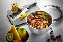 Load image into Gallery viewer, Lifestyle image of Gefu Mondi Stainless Steel Bowls with Covers - Set of 3 Bowls.