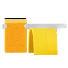 Load image into Gallery viewer, Tescoma CleanKit Sponge and Sponge Cloth Hanger with Suction Cups - Transparent