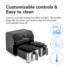 Load image into Gallery viewer, Hamilton Beach Digital Dual Air Fryer Oven with 8-in-1 Cooking Modes - 5.3L + 3.2L, 1700W