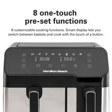 Load image into Gallery viewer, Hamilton Beach Digital Dual Air Fryer Oven with 8-in-1 Cooking Modes - 5.3L + 3.2L, 1700W