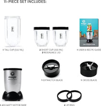 Load image into Gallery viewer, Magic Bullet Multi-Function High-Speed Blender, Mixer System with Nutrient Extractor, Smoothie Maker, Silver - 9 Piece Accessories, 400 Watts