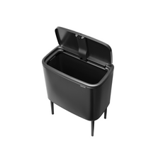 Load image into Gallery viewer, Brabantia Bo Touch Bin, 36 Liters - Confident Grey, side with with open lid.