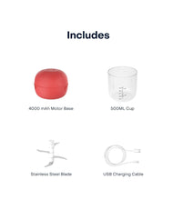 Load image into Gallery viewer, Nutricook Cordless Choppi Food Chopper, 500ml - Red