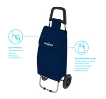 Load image into Gallery viewer, Colombo Rolly Water Resistant Shopping Trolley - 40 Liters, Black or Navy