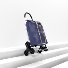 Load image into Gallery viewer, Colombo Dakar Water Resistant Shopping Trolley with 3 Wheels - 50 Liters, Navy Blue