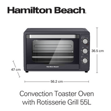 Load image into Gallery viewer, Hamilton Beach Convection Toaster Oven with Rotisserie Grill, 55 Liters - 2200W