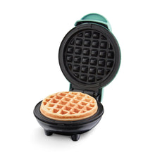 Load image into Gallery viewer, Dash Mini Waffle Maker Machine for Individuals, Paninis, Hash Browns, & Other On the Go Breakfast, Lunch, or Snacks with Easy to Clean, Non-Stick Sides, 4 Inch, Aqua