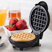 Load image into Gallery viewer, Dash Mini Waffle Maker Machine for Individuals, Paninis, Hash Browns, & Other On the Go Breakfast, Lunch, or Snacks with Easy to Clean, Non-Stick Sides, 4 Inch, Black