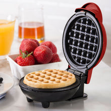 Load image into Gallery viewer, Dash Mini Waffle Maker Machine for Individuals, Paninis, Hash Browns, & Other On the Go Breakfast, Lunch, or Snacks with Easy to Clean, Non-Stick Sides, 4 Inch, Red