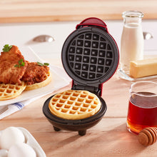 Load image into Gallery viewer, Dash Mini Waffle Maker Machine for Individuals, Paninis, Hash Browns, & Other On the Go Breakfast, Lunch, or Snacks with Easy to Clean, Non-Stick Sides, 4 Inch, Red