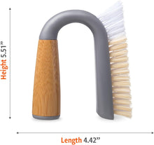 Load image into Gallery viewer, Full Circle Grunge Buster Tile & Grout Brush - Bamboo, Grey