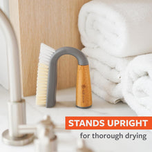 Load image into Gallery viewer, Full Circle Grunge Buster Tile & Grout Brush - Bamboo, Grey