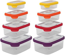 Load image into Gallery viewer, Joseph Joseph Nest Plastic Food Storage Containers, Twin pack of 4 - Set of 16, Multicolored