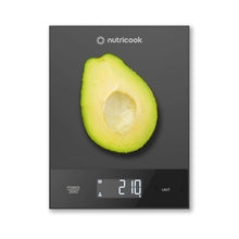 Load image into Gallery viewer, Nutricook Digital Kitchen Scale - 5kg, Silver, with avocado.