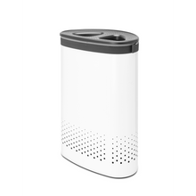 Load image into Gallery viewer, Brabantia Laundry Bin with Inner Removable Bag - 55 Liters, Selector - White, angled back view.
