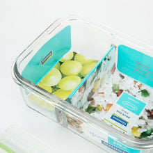 Load image into Gallery viewer, Glass Lock Airtight Rectangular Glass DUO Food Container - 1000ml, open lid.