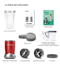 Load image into Gallery viewer, Nutribullet Multi-Function High Speed Blender, Mixer System with Nutrient Extractor, Smoothie Maker, Red - 9 Piece Accessories, 600 Watts