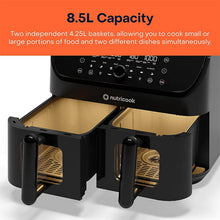 Load image into Gallery viewer, Nutricook Air Fryer Duo Vision with Clear Window for Easy Viewing - 8.5L, 2400W