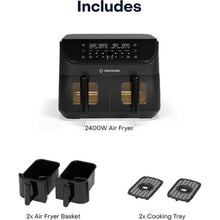 Load image into Gallery viewer, What's in the box for: Nutricook Air Fryer Duo Vision with Clear Window for Easy Viewing - 8.5L, 2400W.