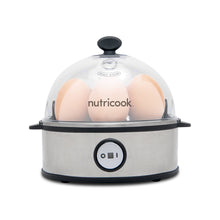 Load image into Gallery viewer, Nutricook Rapid Egg Cooker: 7 Egg Capacity with Auto Shut Off Feature, Silver, front view.