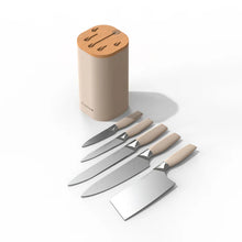 Load image into Gallery viewer, Nutricook Everyday 5-Piece Knife Set with Knife Holder - Beige