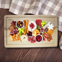 Load image into Gallery viewer, Lifestyle image of Gab Home Wooden Rectangular Cheese Board - 40 x 24 x 2cm.