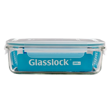 Load image into Gallery viewer, Glass Lock Airtight Rectangular Glass Food Container - 2000ml, side view.
