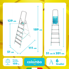 Load image into Gallery viewer, Colombo Libellula Aluminum Ladder - 6 Steps