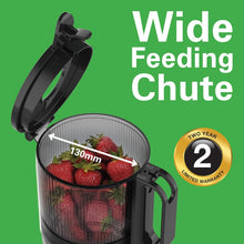 Load image into Gallery viewer, Hamilton Beach Slow Juicer with 130mm Wide Feeding Chute, Durable Auger, Auto-Residue Separation, Reverse Function - 250W