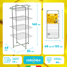 Load image into Gallery viewer, Colombo Alpina Steel Standing Clothes Drying Rack - 40 Meters