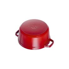 Load image into Gallery viewer, Staub Round Cast Iron Cocotte, Cherry Red - 26cm, 5.2 Liters